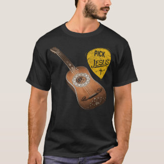 Camiseta Escolha Jesus Pastor Musical Christian Guitar T- W