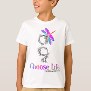 Camiseta Escolha o Dragonfly da Consciência do Suicídio da