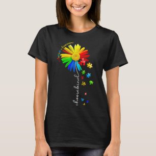 Camiseta Escolha o tipo de autismo Sensibilização Sunflower