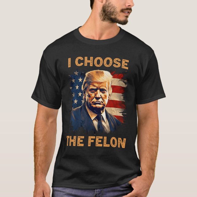 Camiseta Escolha Os Felon 2024 Homens Patriotas Republicano (Frente)