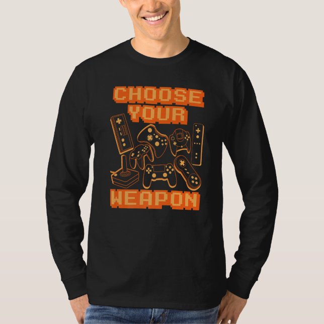 Camiseta Escolha seu Console de Controle de Vídeo de Arma G (Frente)