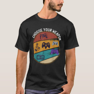 Camiseta Escolha seu jogo de consola de jogos de vídeo com