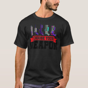 Camiseta Escolha seu Lasertag Player de gráficos de armas L