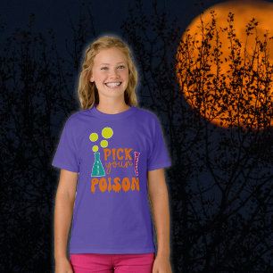 Camiseta Escolha Seus Tratamentos De Veneno De Halloween