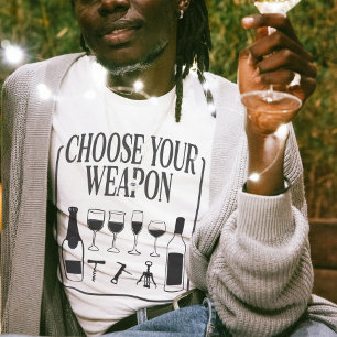 Camiseta Escolha Sua Arma Engraçado Bebê-Lo-De-Vinho