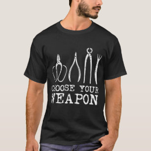 Camiseta Escolha Sua Arma Ferramentas Bonsai Engraçado Gard