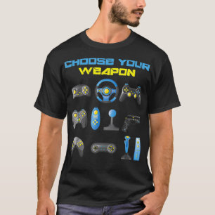Camiseta Escolha sua arma para jogos Geek engraçado cláss