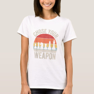 Camiseta Escolha Suas Peças Engraçadas De Xadrez Com Arma
