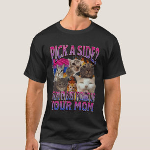 Camiseta Escolha um Lado Engraçado Bissexual Lgbtq Gato Mem