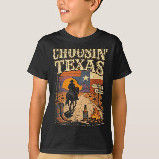 Camiseta Escolhendo Texas Lone Star Estado de Espírito Cowb