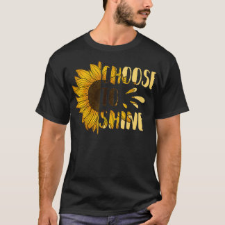 Camiseta Escolher Brilhar Flor de Girassol Arte Floral Amar
