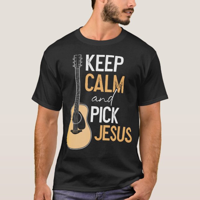 Camiseta Escolher Jesus, Christian Bass, músico de violão T (Frente)