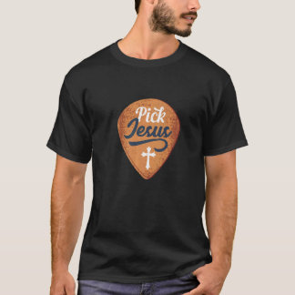 Camiseta Escolher Jesus Tocador de Guitarra Guitarrista Mús
