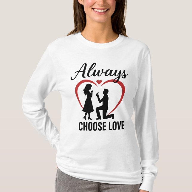 Camiseta Escolher Sempre T-Shirt Básico De Capa Longa Básic (Frente)