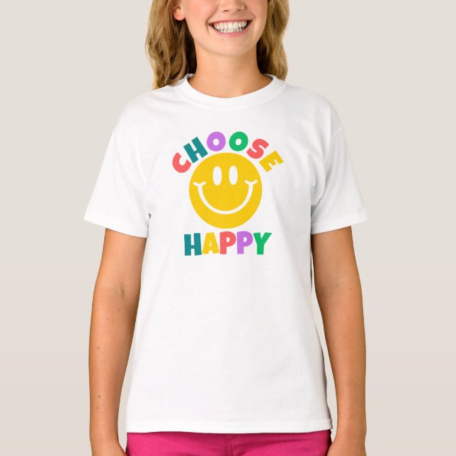 Camiseta Escolher T-Shirt Feliz (Frente)