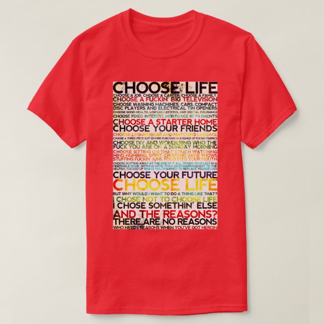Camiseta Escolher Trainspotting (Frente do Design)