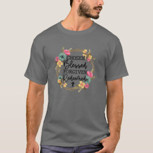 Camiseta Escolhida abençoada e perdoada Páscoa cristã resga