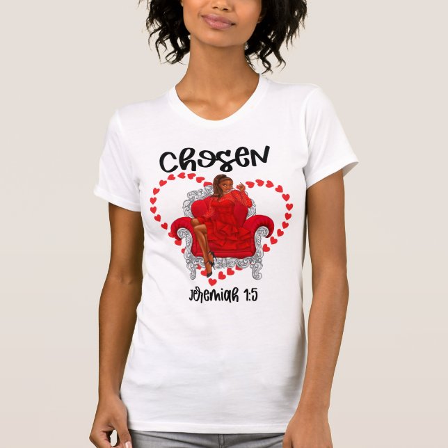 Camiseta Escolhido Jeremiah 1:5 Namorados Galentines Dia De (Frente)