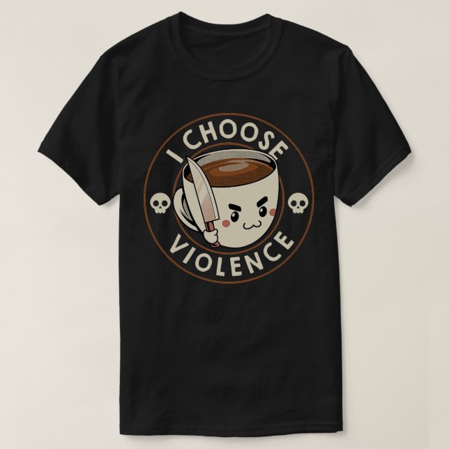 Camiseta Escolho café com graça de violência de Tobe Fonsec (Frente do Design)
