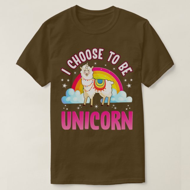 Camiseta Escolho Ser Unicórnio Llama (Frente do Design)
