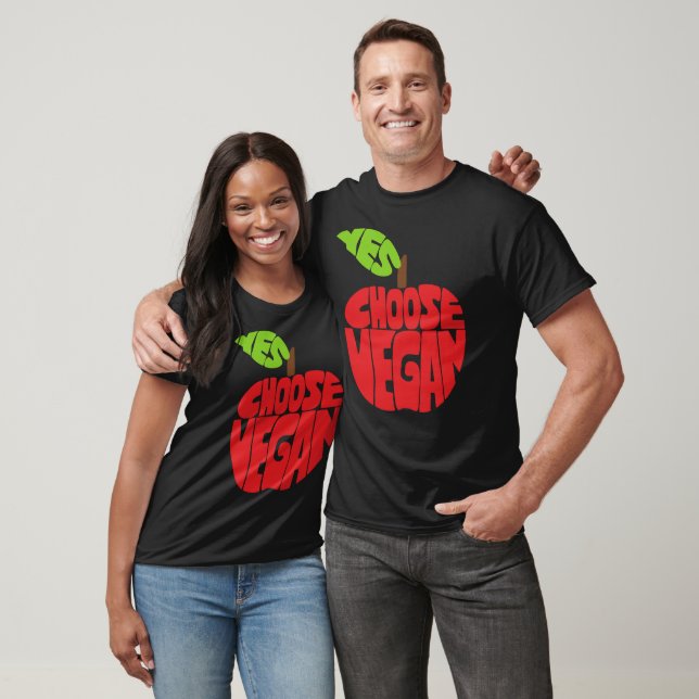 Camiseta Escolho Vegan - Tipografia Apple (Unissex)
