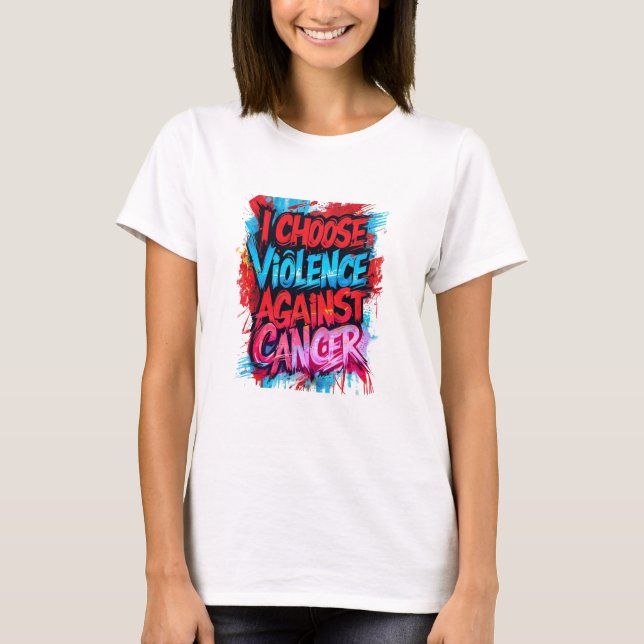 Camiseta Escolho Violência Contra Cancer (Frente)