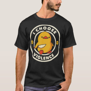 Camiseta Escolho Violência Engraçado Pato de Tobe Fonseca K