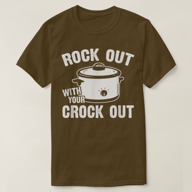 Camiseta Esconda-se com o seu Crock e o seu pote engraçado (Frente do Design)