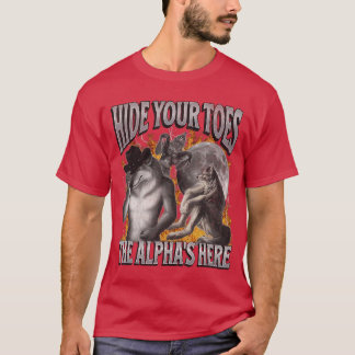 Camiseta Esconda seus Alphas Aqui Funny Werewolf Meme Boo