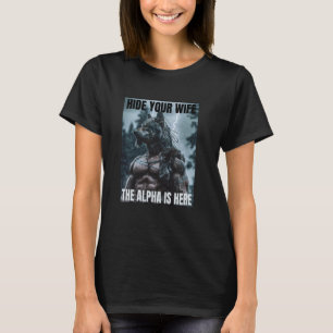 Camiseta Esconda Sua Esposa Engraçada Lobisomem-Memória Um