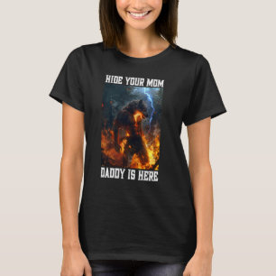 Camiseta Esconda Sua Mãe Pai Está Aqui O Lobisomem Memória