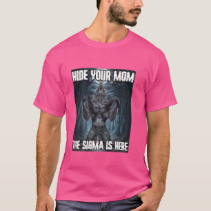 Camiseta Esconda Sua Mãe Sigma Engraçado Lobo Alfa Meme de 