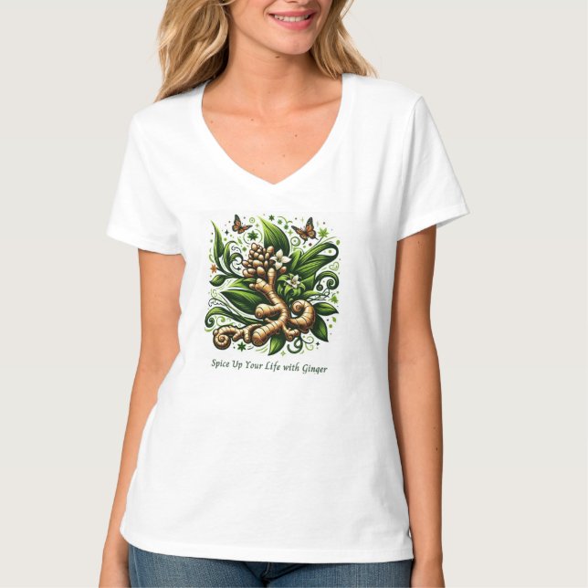 Camiseta "Esconda Sua Vida Com Ginger" Herbal (Frente)