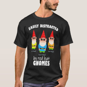 Camiseta Escondida facilmente com o chapéu vermelho, gnomos