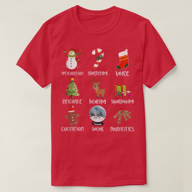 Camiseta Escopo Natal Da Prática Língua De Discurso SLP Pa (Frente do Design)