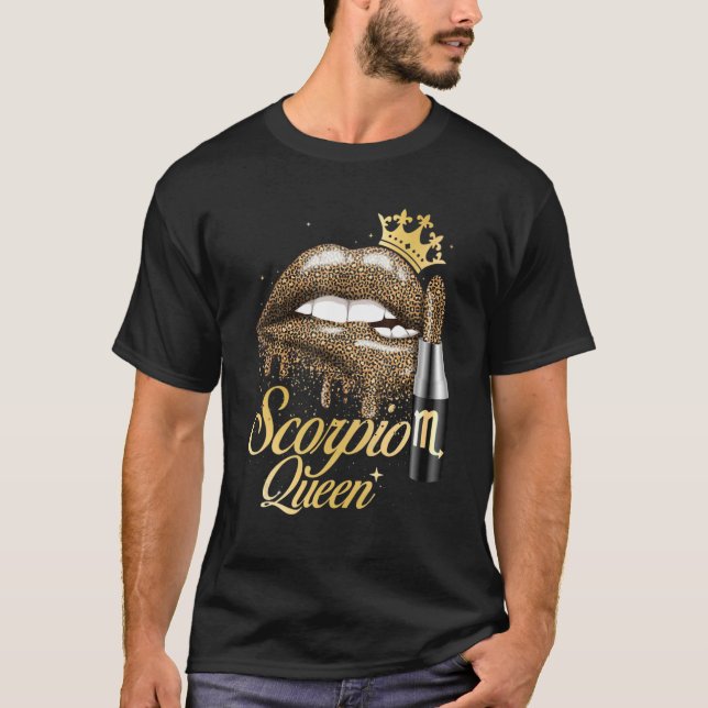 Camiseta Escorpião Rainha Zodíaco Sinal Horoscópio Aniversá (Frente)
