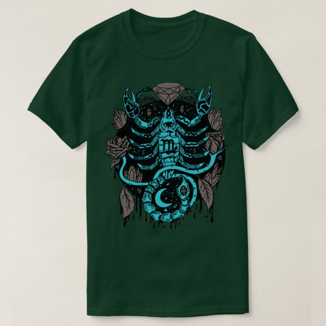 Camiseta Escorpião Zodiac Cinza Azul (Frente do Design)