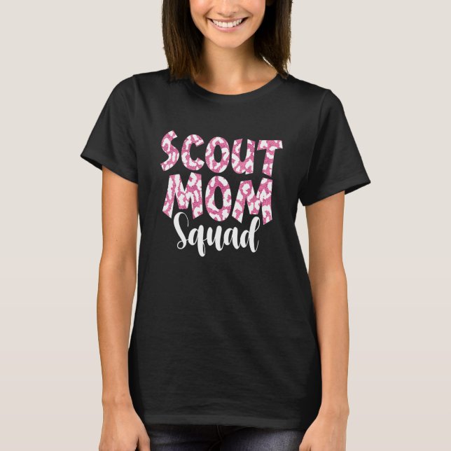 Camiseta Escoteiro Do Leopard Mamãe Esquadrão De Volta Para (Frente)