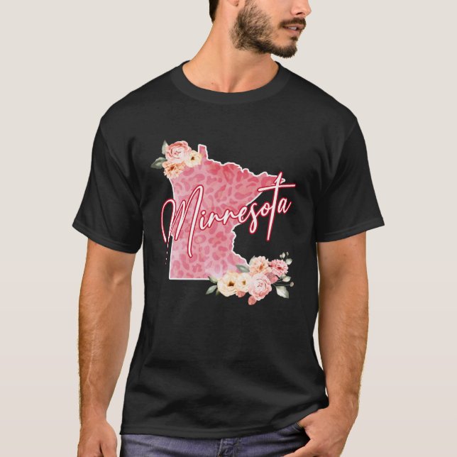 Camiseta Escoteiro Floral de Aquarelas do Estado de Minneso (Frente)
