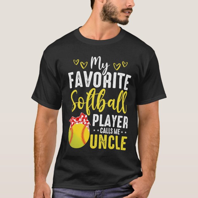 Camiseta Escoteiro Meu Jogador De Softball Favorito Me Cham (Frente)