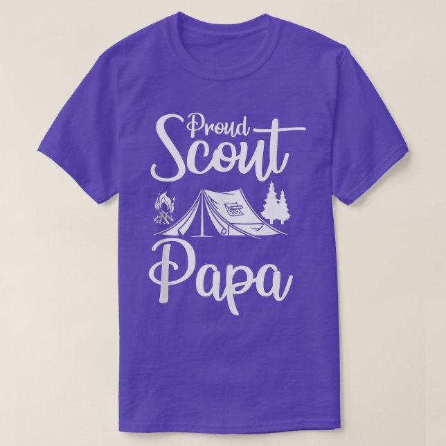 Camiseta Escoteiro Orgulhoso Papa Acampamento Escoteiro Pai (Frente do Design)