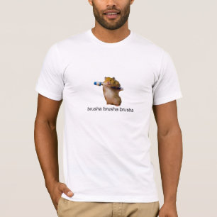 Camiseta escova bonito do hamster do bebê seus dentes -