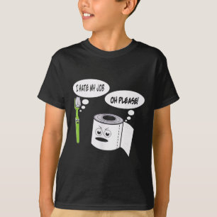 Camiseta Escova de dentes de papel higiênico _1 Eu odeio me