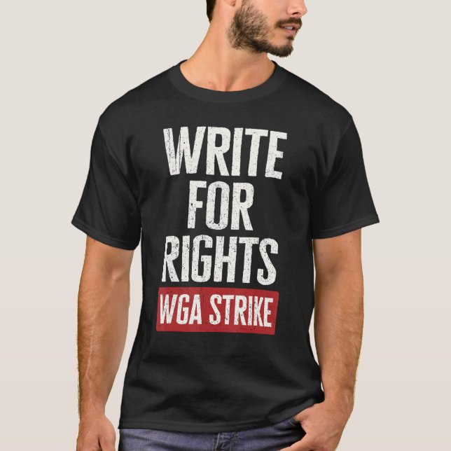 Camiseta Escreva Por Direitos Guilda de Escritores em Greve (Frente)