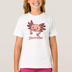 Camiseta escreva seu nome neste Axolote fofo