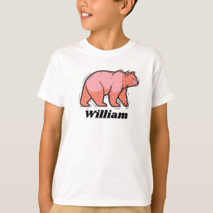 Camiseta Escreva seu nome neste Bear Pop Art rosa