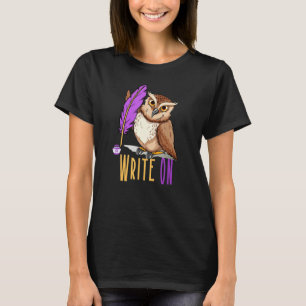 Camiseta Escreva sobre amantes de coruja de Escrevendo engr