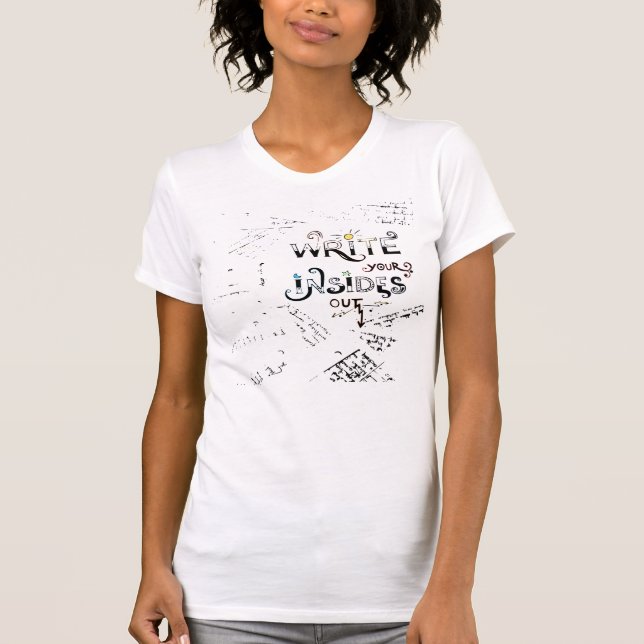 Camiseta Escreva suas Dentro! Lema de escritores motivacion (Frente)