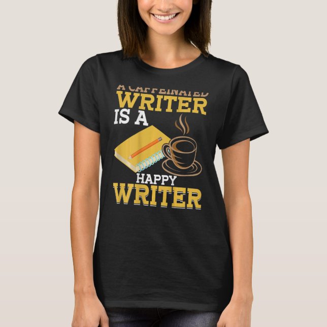 Camiseta Escrevendo BACKPRINT Para Autores E Escritores (Frente)