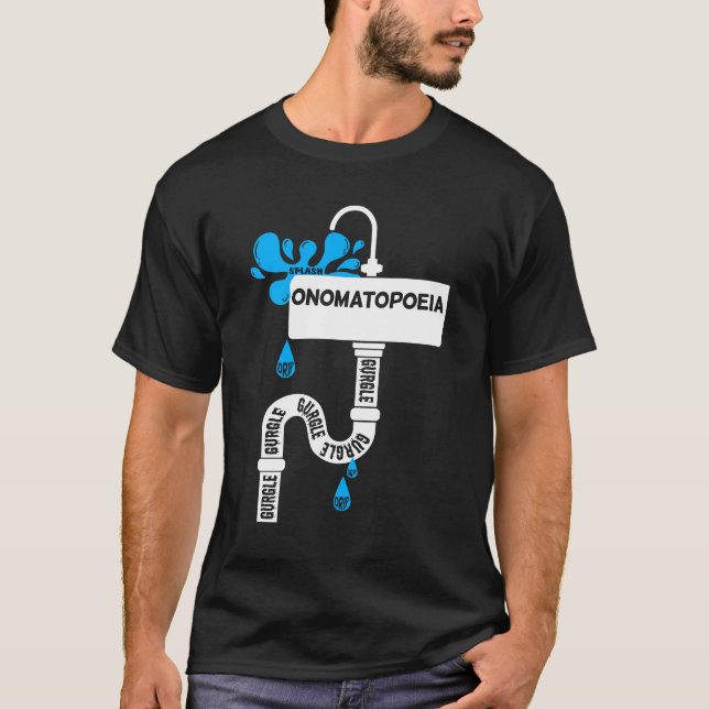 Camiseta Escrevendo criativo ou poesia da nomatopoeia (Frente)